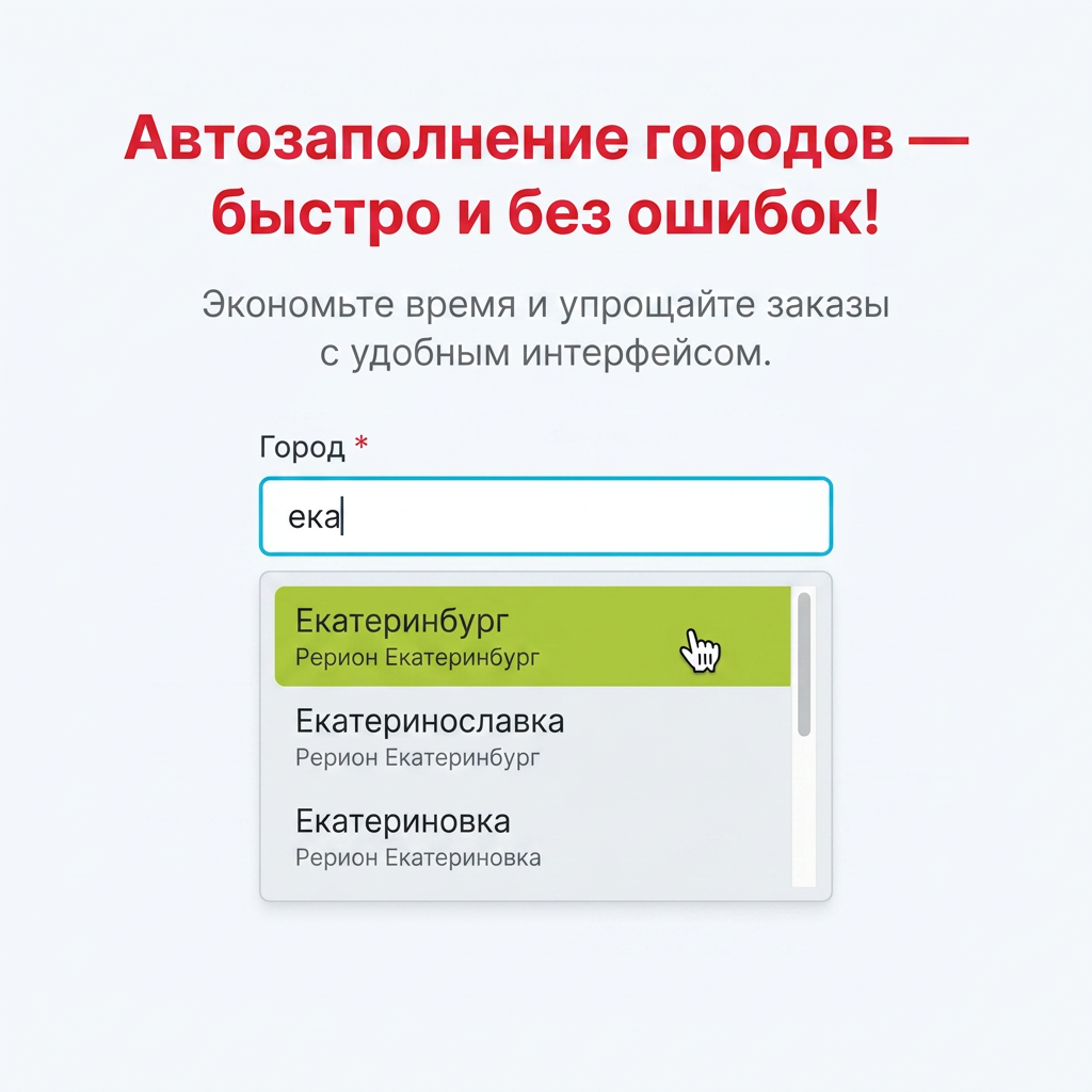    Как правильно настроить автозаполнение города в заказе