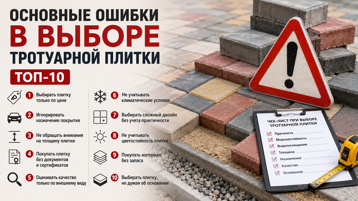 ТОП-10 основных ошибок в выборе тротуарной плитки