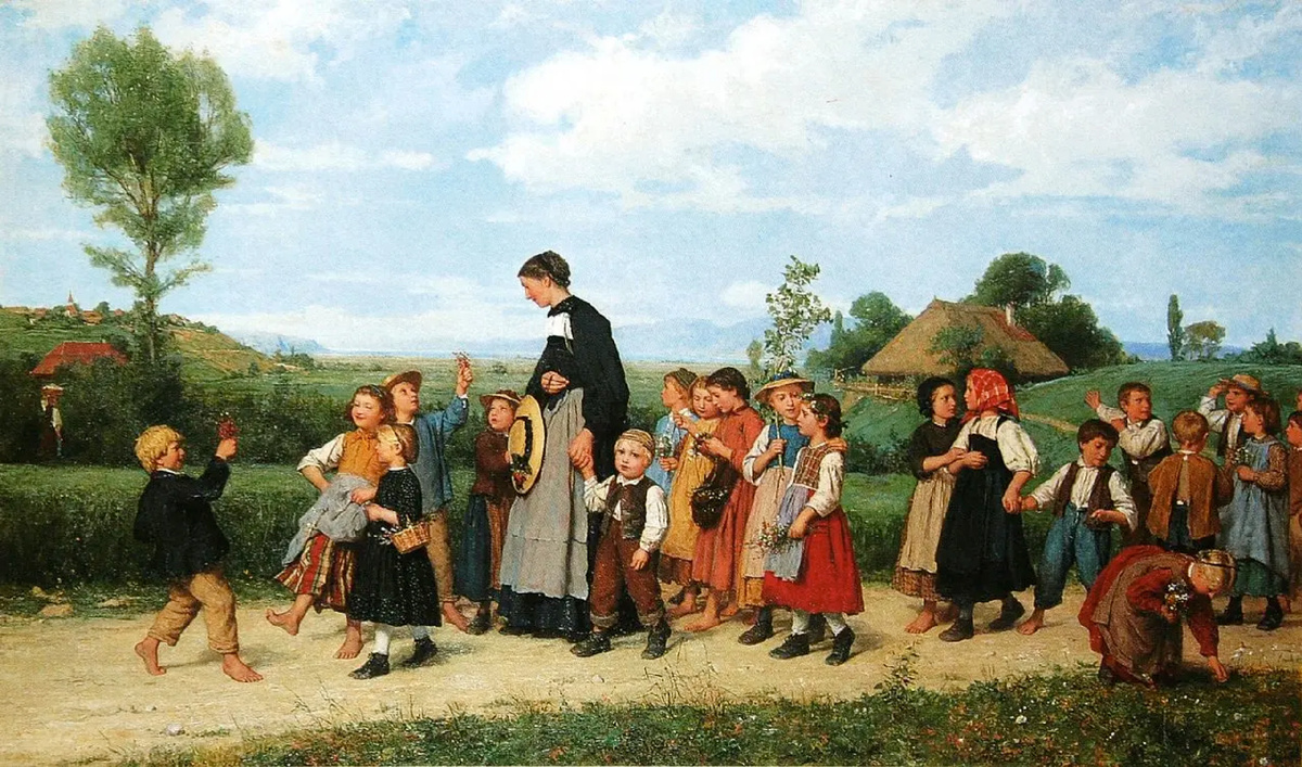 Школьная прогулка. Альберт Анкер