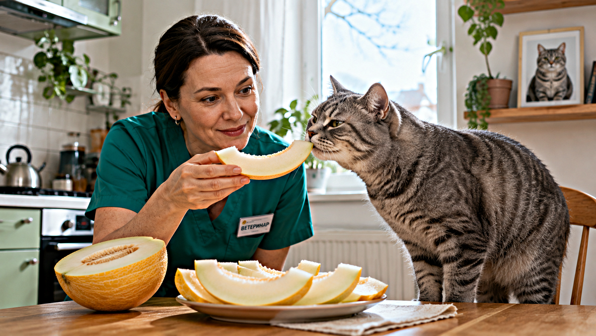 Кот и дыня