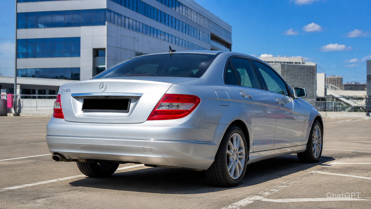 Фотография серебристого Mercedes-Benz c class кузов w204