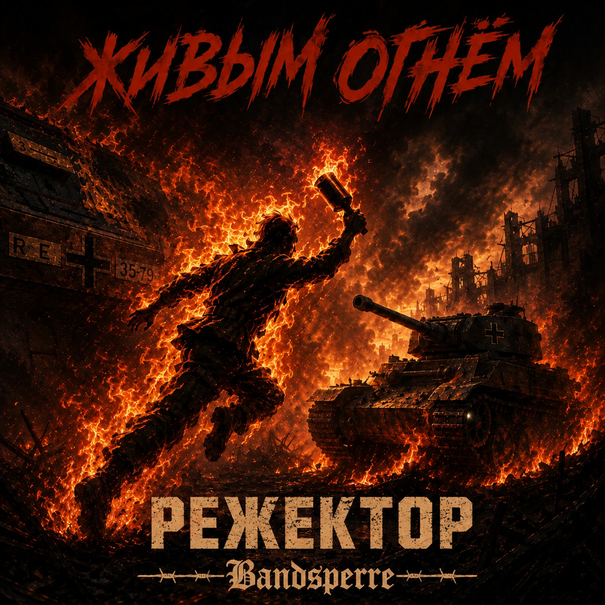 Живым огнем - Обложка к песне