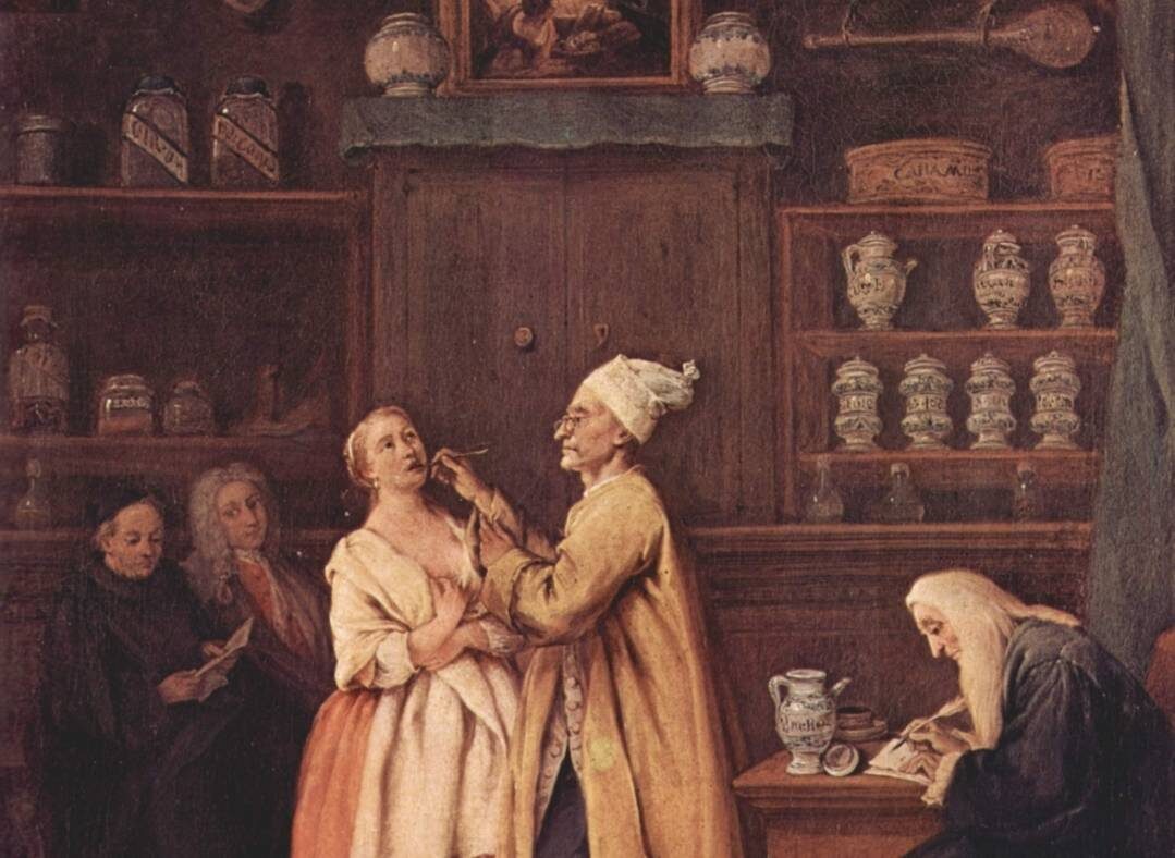     Пьетро Лонги. Фармацевт (фрагмент). 1752