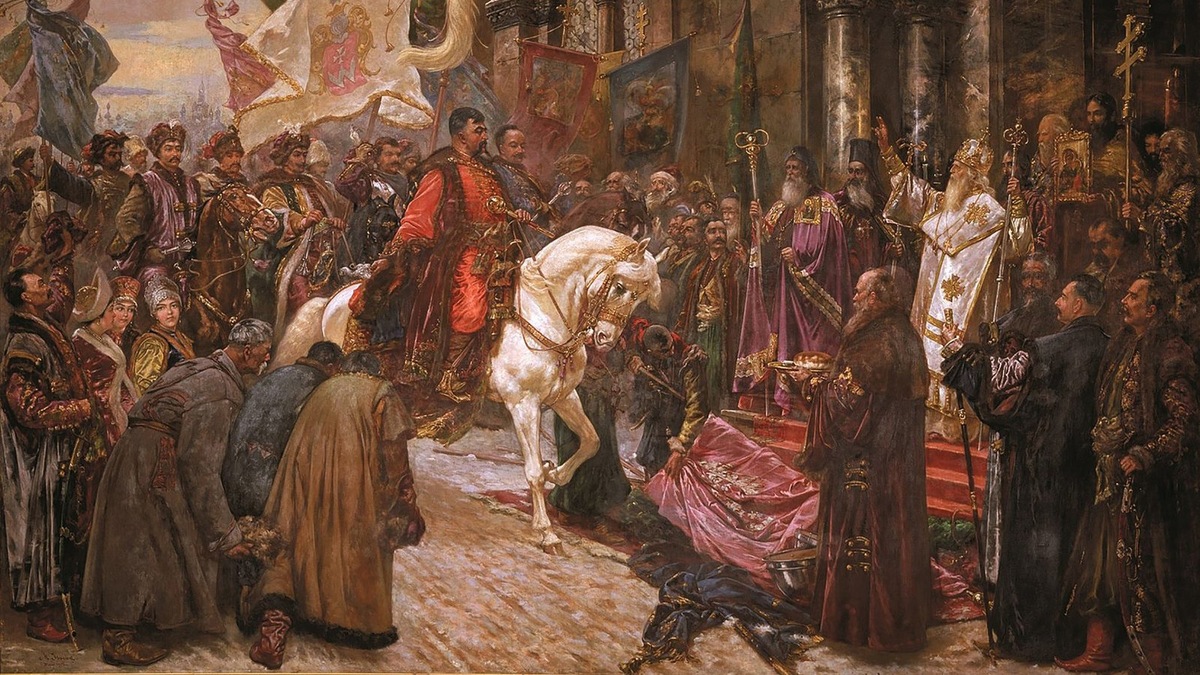    Николай Ивасюк — «Въезд Богдана Хмельницкого в Киев в 1649 году», (Конец XIX в.)