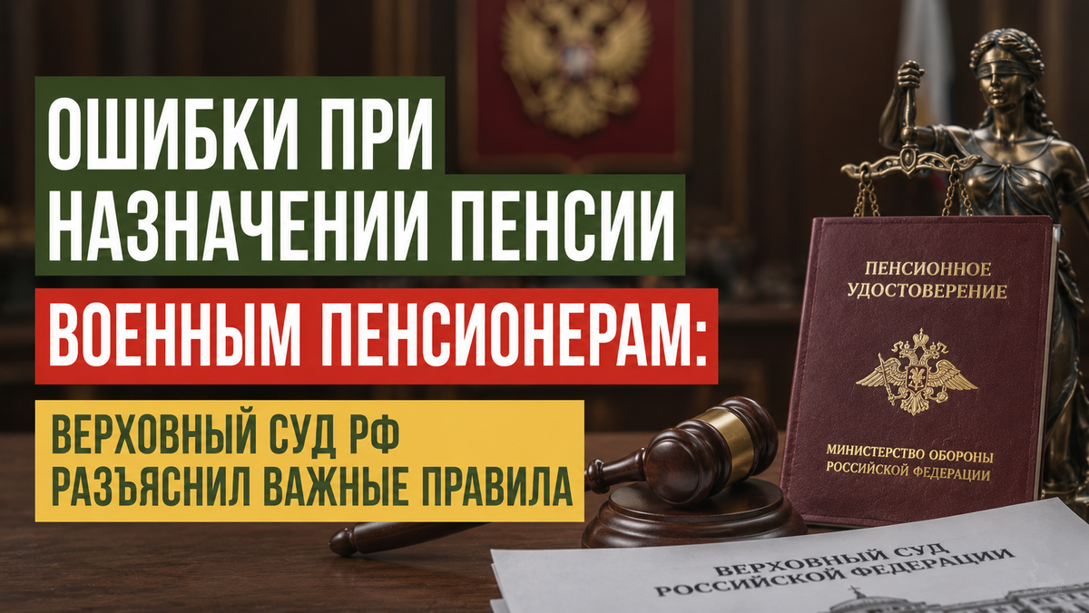Ошибки в назначении пенсии военным пенсионерам: Верховный Суд РФ защитил права получения пенсии военному пенсионеру