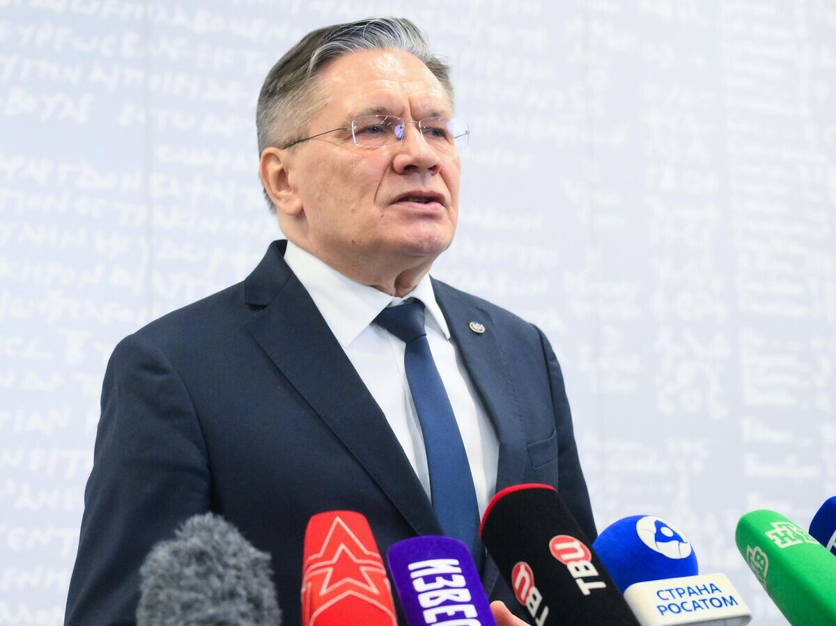    Генеральный директор госкорпорации "Росатом" Алексей Лихачев на брифинге по итогам встречи с генеральным директором МАГАТЭ Рафаэлем Гросси в Москве | © РИА Новости / Илья Питалев