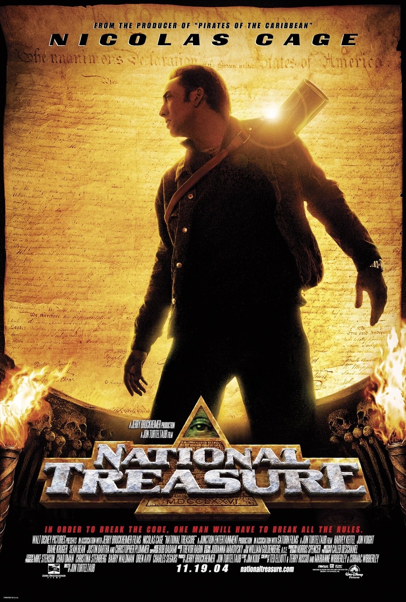 Постер к фильму "Сокровище нации / National Treasure" (источник: https://ru.kinorium.com/288354/gallery/poster/?photo=3478434) 