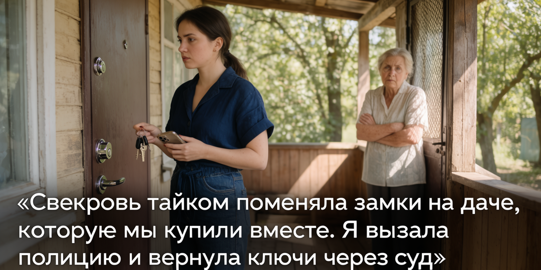 Свекровь тайком поменяла замки на даче, которую мы купили вместе. Я вызвала полицию и вернула ключи через суд