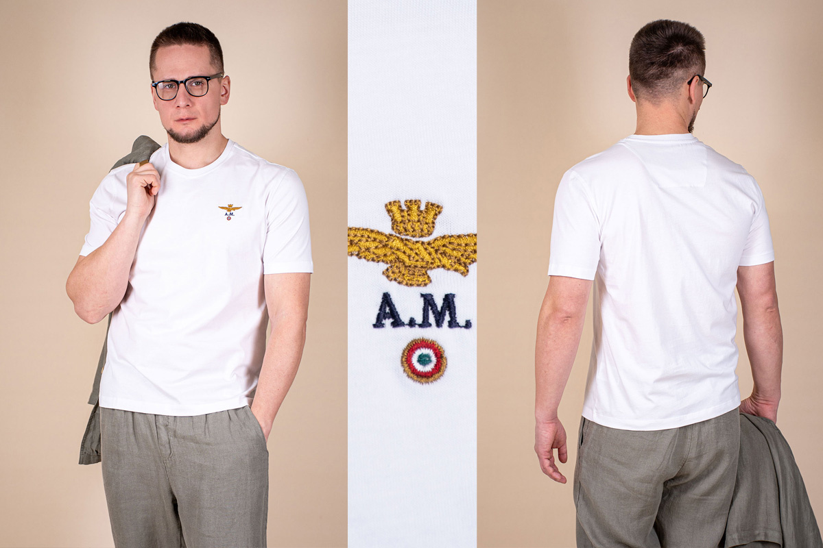 Футболка AERONAUTICA MILITARE SS 26/TR off white (TS 1580)
