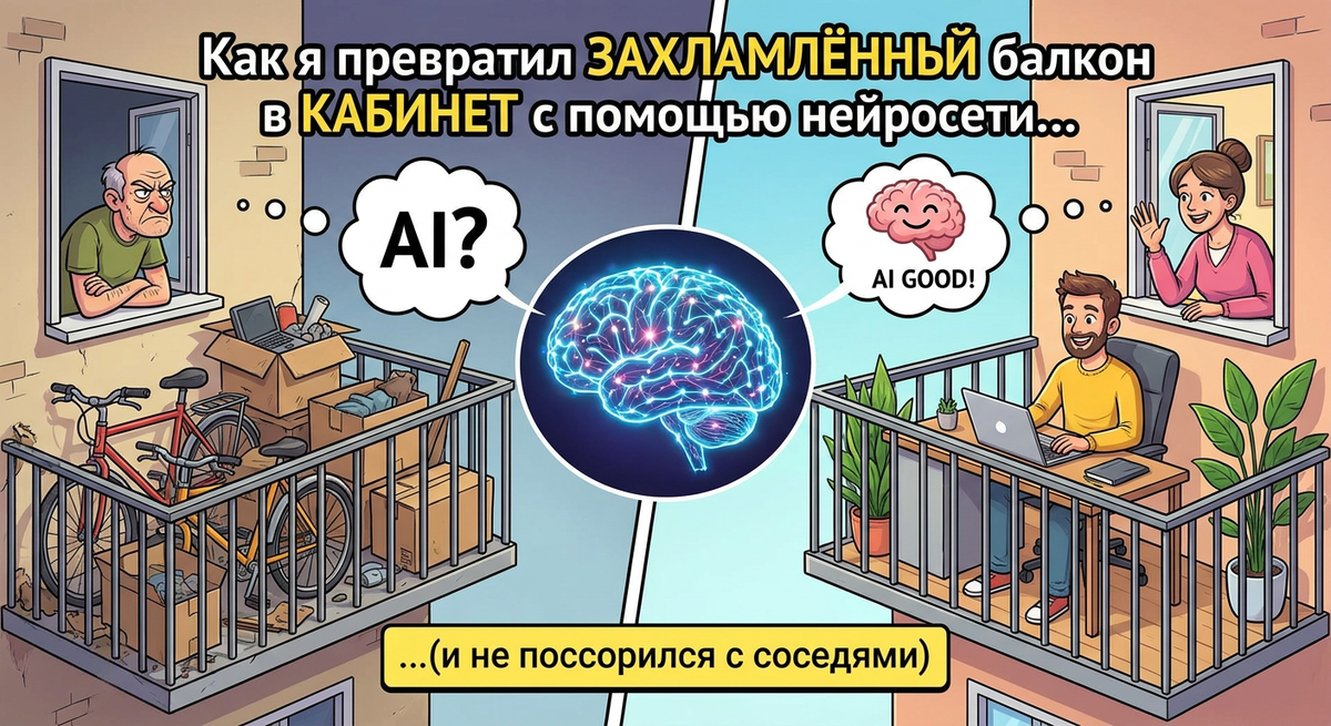 Полный цикл: от замеров и сметы до дизайн-проекта и дипломатических переговоров за стенкой. Четыре промта, которые сберегли мне нервы и 20 000 рублей.