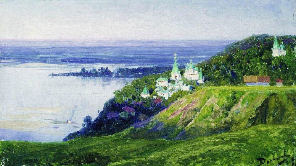 "Монастырь над рекой" В.Д. Поленов 1898 г.