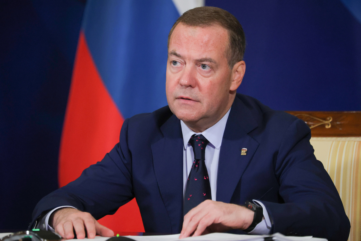    Заместитель председателя Совета безопасности РФ Дмитрий Медведев  Екатерина Штукина/POOL/ТАСС