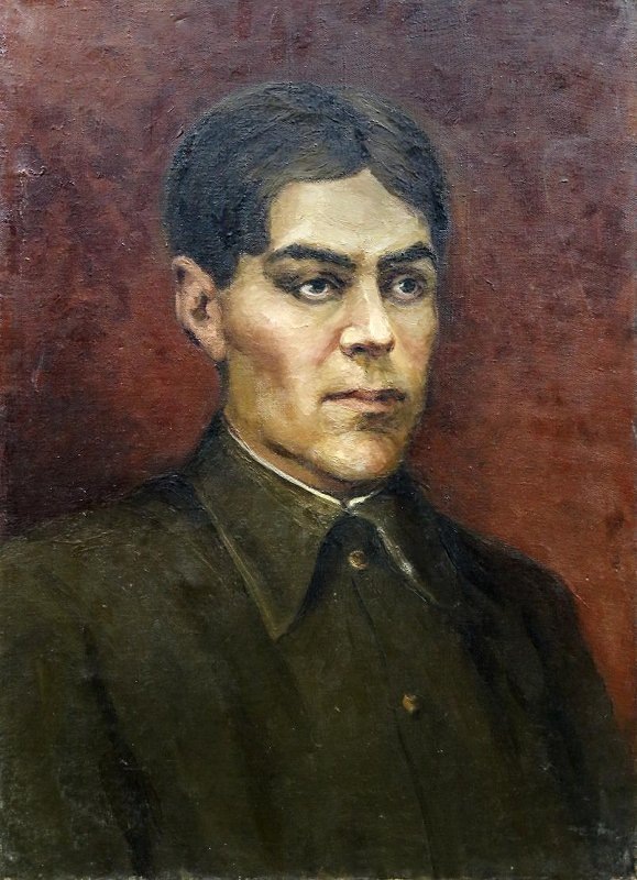 С.И.Чернов. Портрет командира красногвардейского отряда П.Ф. Сухова. 1953. Национальный музей Республики Алтай имени А.В. Анохина.