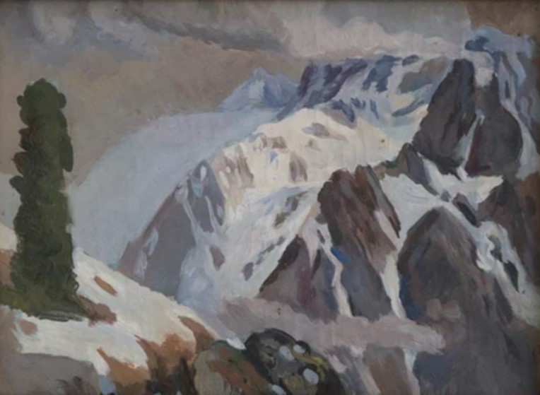 С.И.Чернов. Белуха. 1949. Экспозиция выставки в честь 100-летнего юбилея художника в «Арт-галерее Щетининых» г. Барнаул 21.02—25.03.2024.