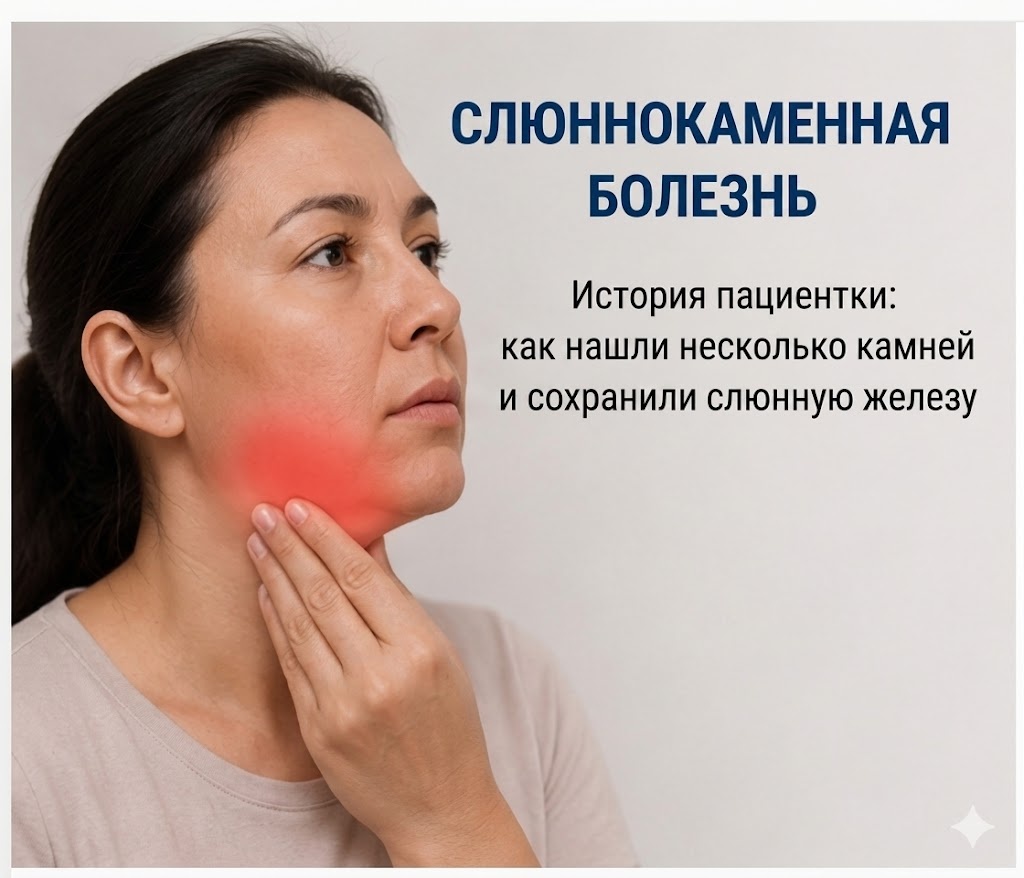 Камень в слюнной железе история.