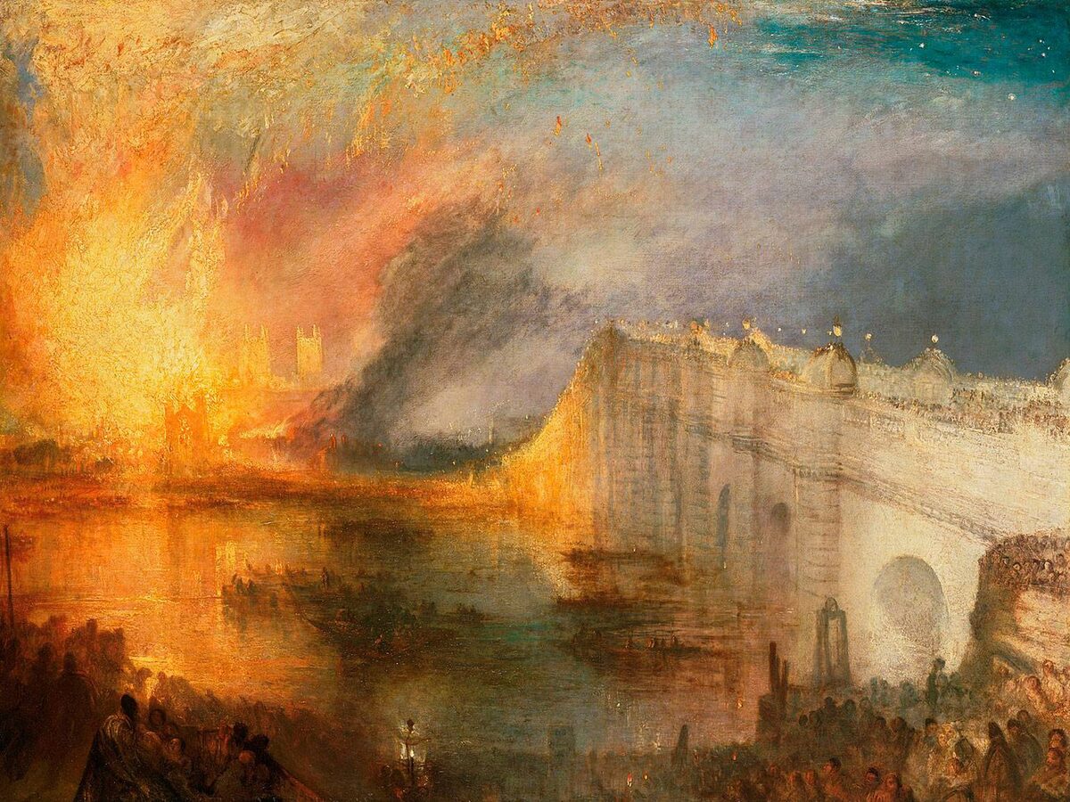 У. Тёрнер. «Пожар в здании Британского парламента», 1834 год