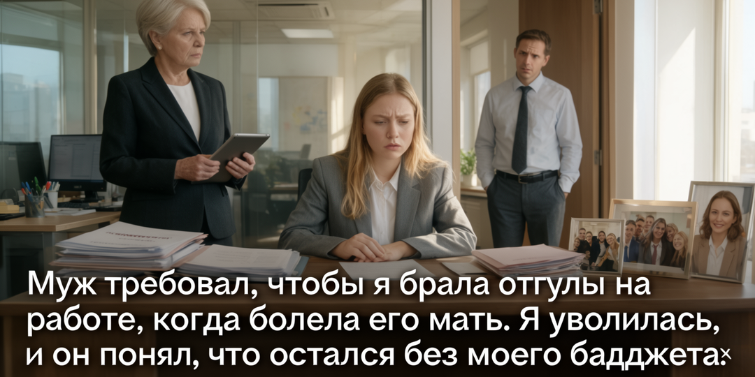 Муж требовал, чтобы я брала отгулы на работе, когда болела его мать. Я уволилась, и он понял, что остался без моего бюджета