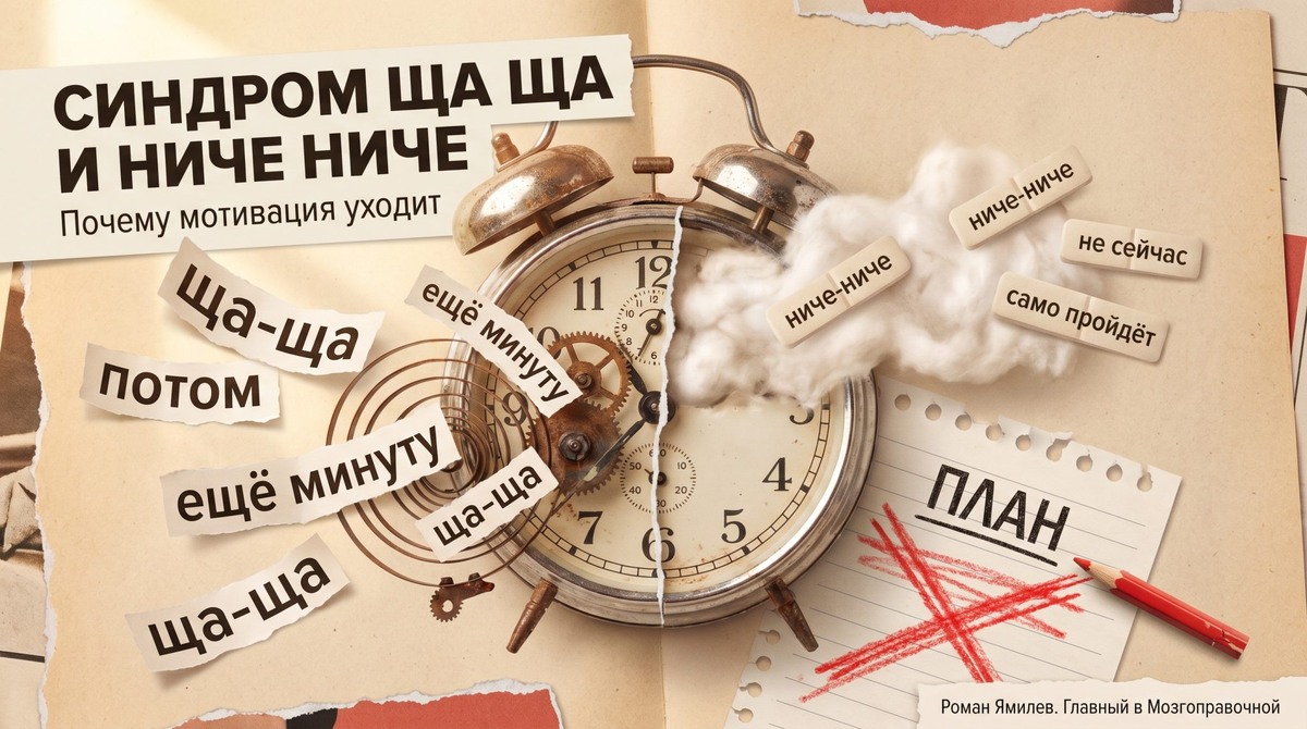    Синдром ща ща и ниче ниче: как ломается самомотивация | Роман Ямилев. Главный в Мозгоправочной Роман Ямилев