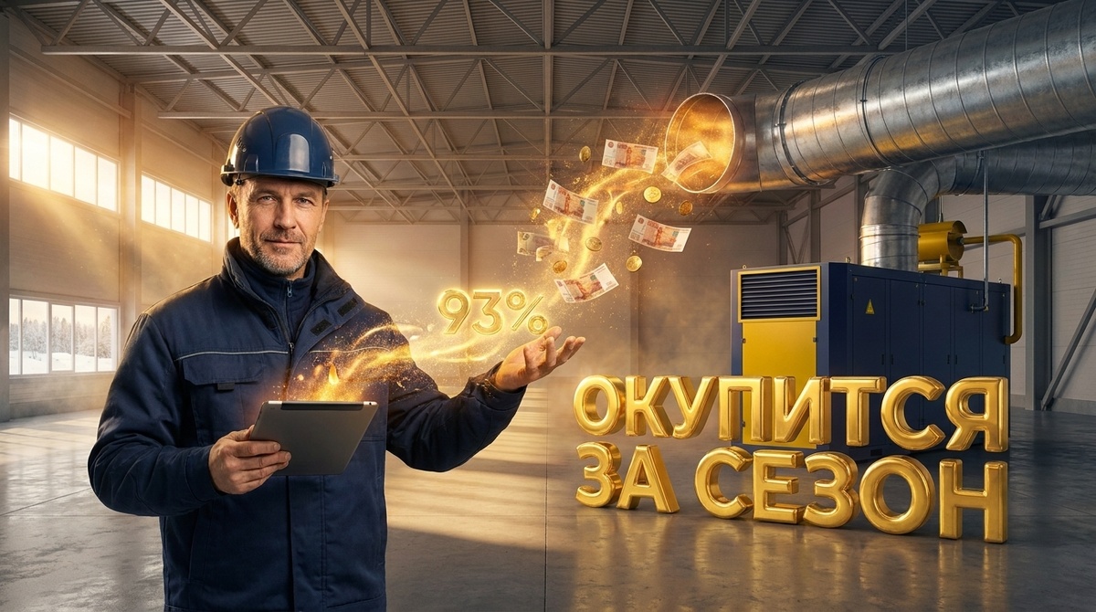    Видите, как эффективно выглядит воздушное отопление в просторном складском помещении? Это гораздо выгоднее привычных радиаторов! teplovozduh