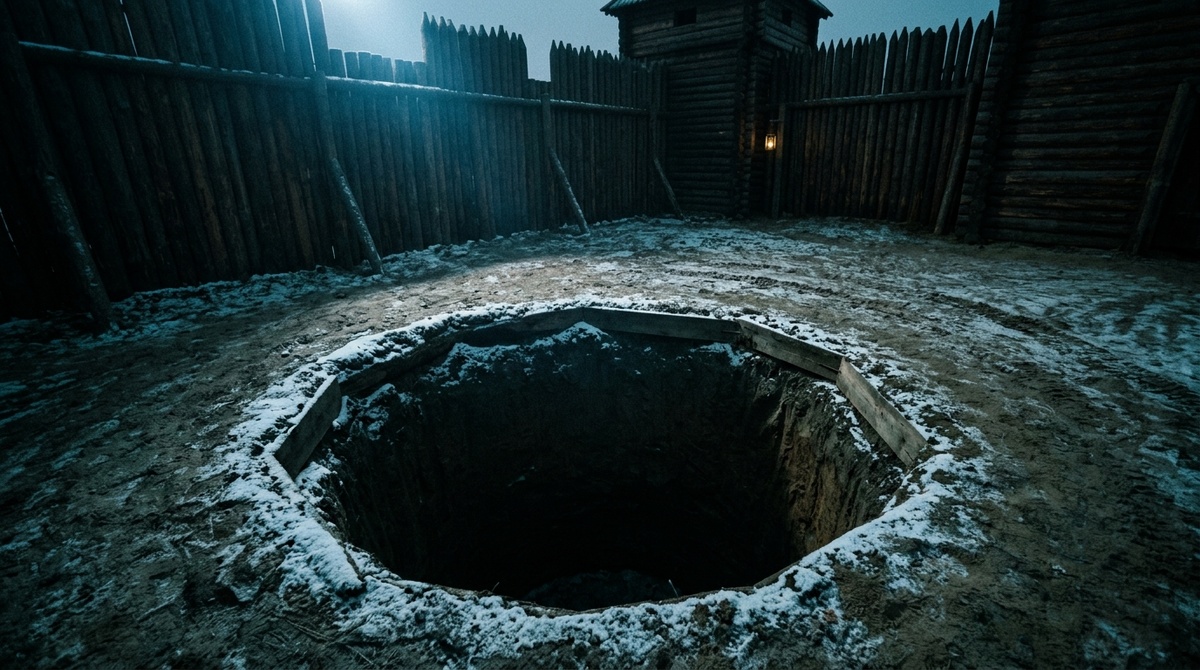 Земляная яма-тюрьма во дворе боровского острога, где зимой 1675 года содержали сестёр