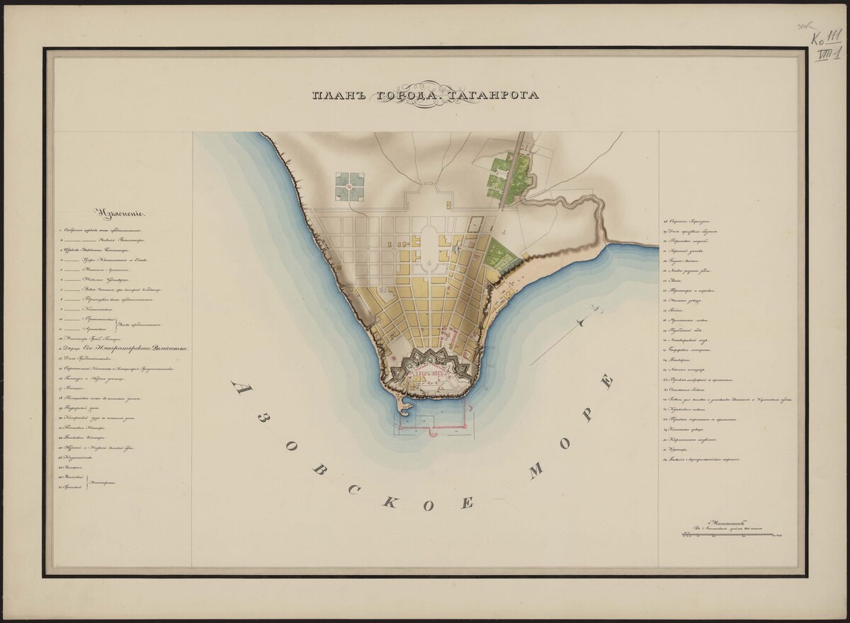 План города Таганрога, 1822 г. https://kp.rusneb.ru/item/material/plan-goroda-taganroga
