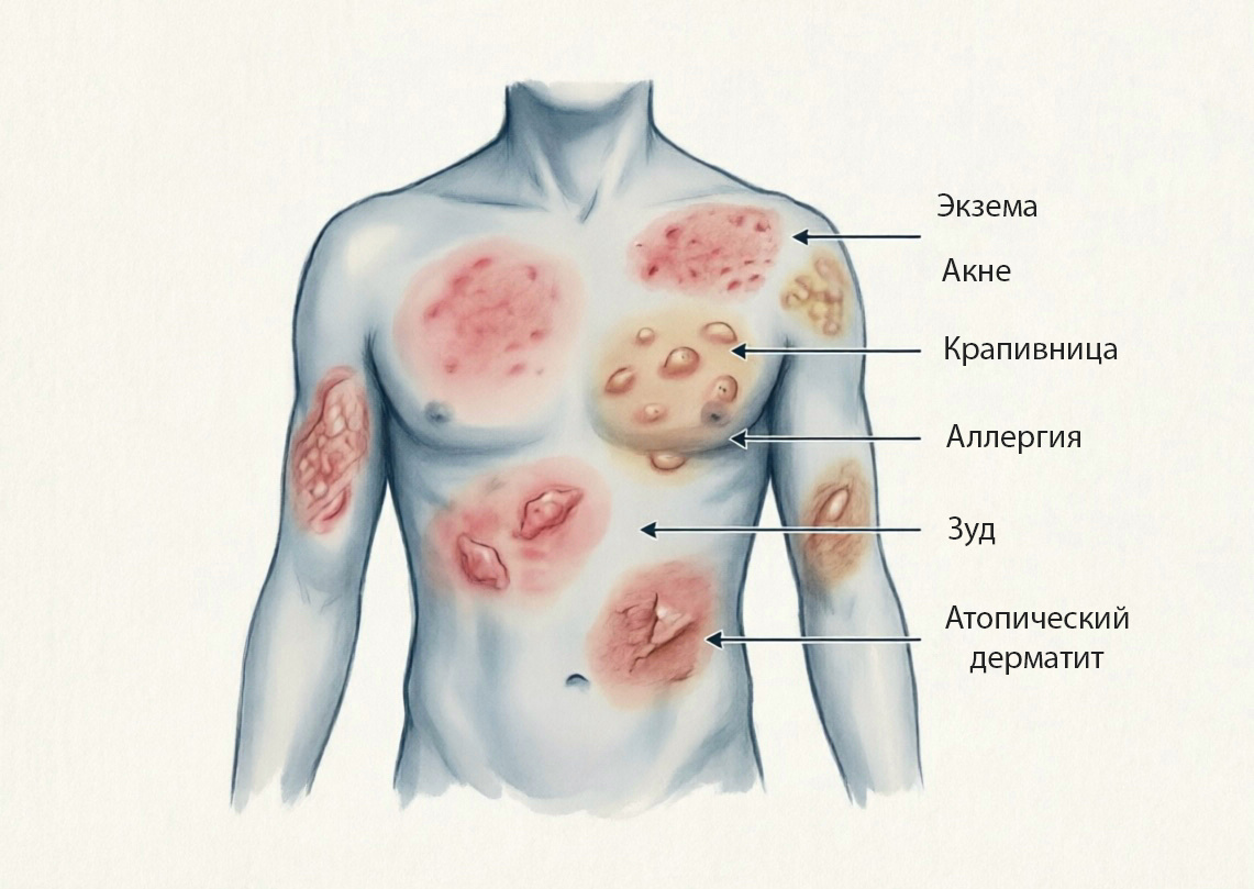 Кожные проявления паразитарной инвазии