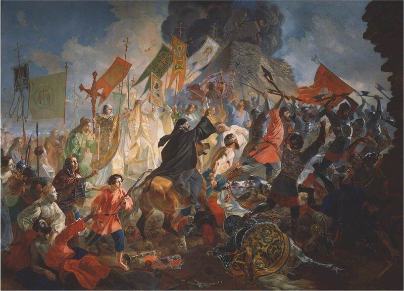 Карл Брюллов Осада Пскова польским королем Стефаном Баторием в 1581 году. 1839-43 гг. 