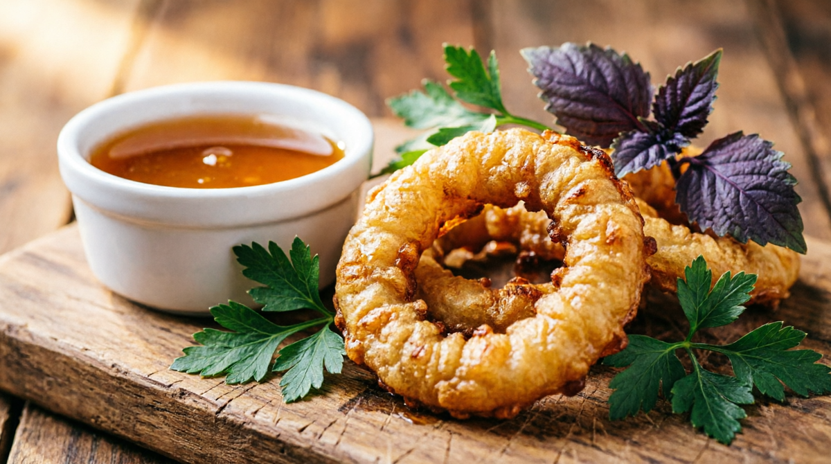 Луковые кольца с соусом