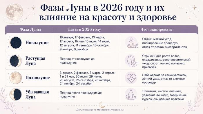 Фазы Луны в 2026 году и их влияние на красоту, волосы, кожу и здоровье. Фото © Chat GPT / Софья Кузнецова
