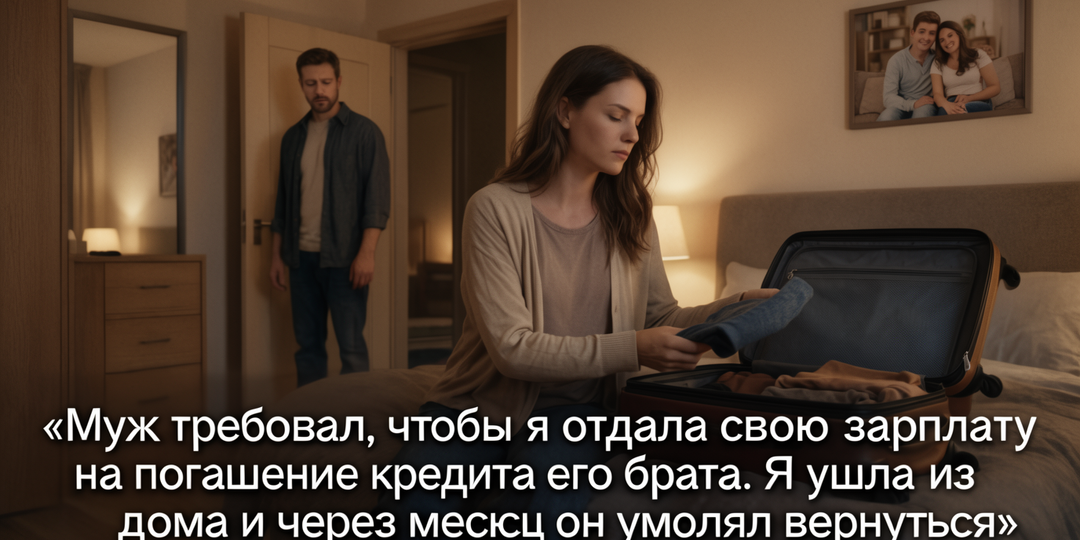 Муж требовал, чтобы я отдала свою зарплату на погашение кредита его брата. Я ушла из дома и через месяц он умолял вернуться