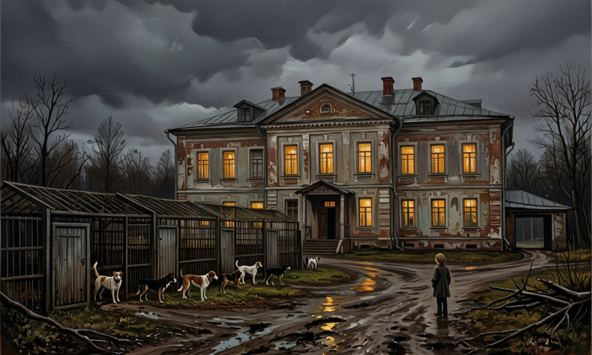 Н.Некрасов. Дом. (Стилизация)