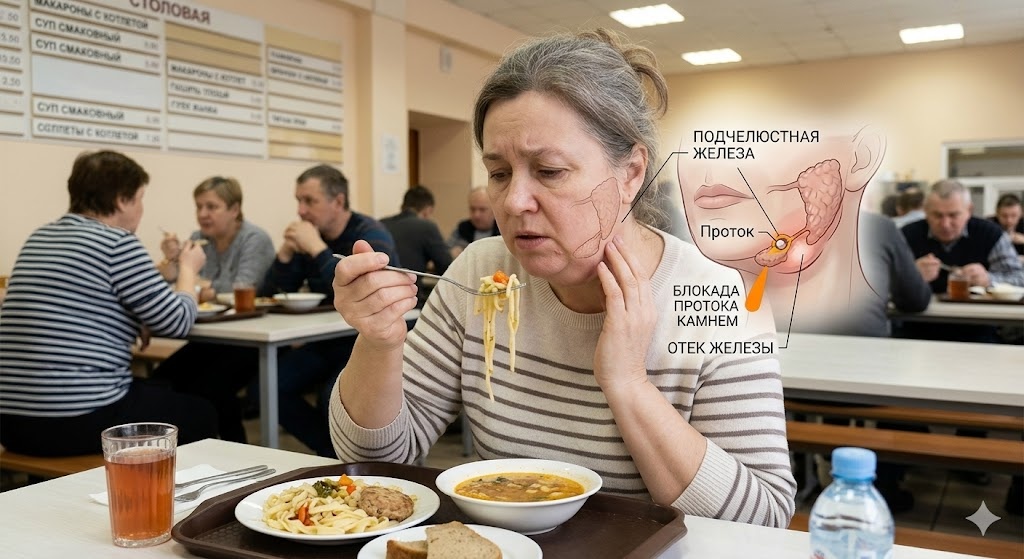 Опухает под челюстью