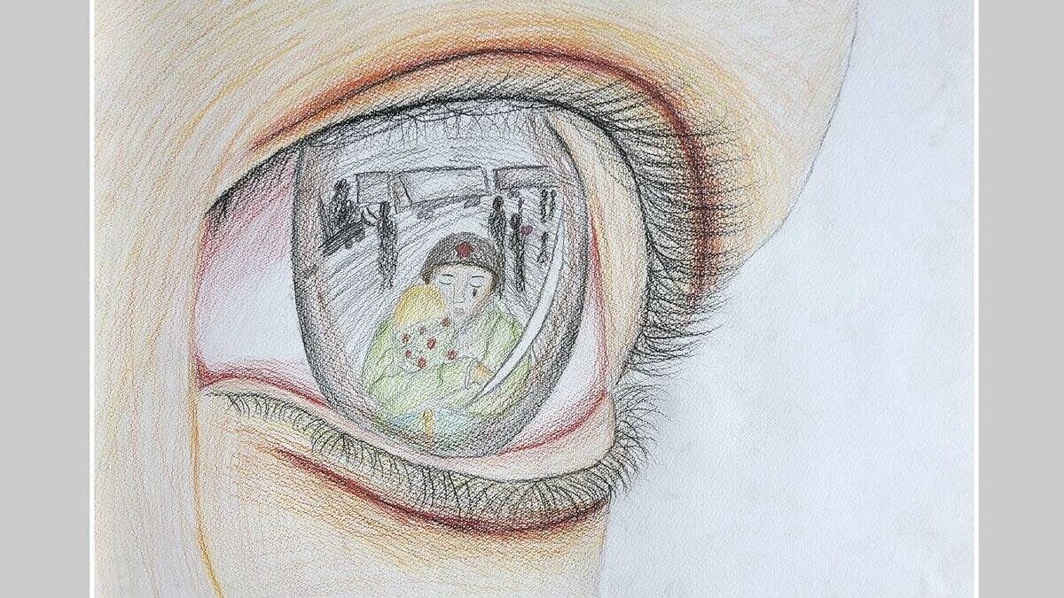    Автор этого рисунка, 15-летняя София Селина, говорит, что верит в русского солдата: он всегда защитит слабого и даст отпор врагу / Фото: Историческая библиотека России