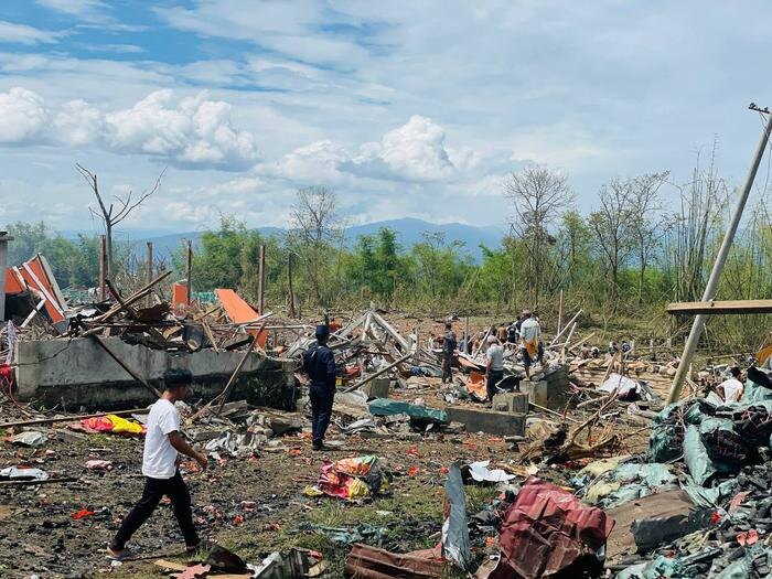 Последствия детонации. Обложка © Telegram / Shwe Phee Myay News Agency
