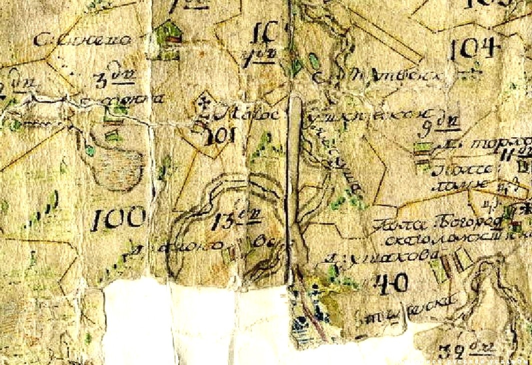 Карта 1797 года. Мушкова гора. Мушков погост
