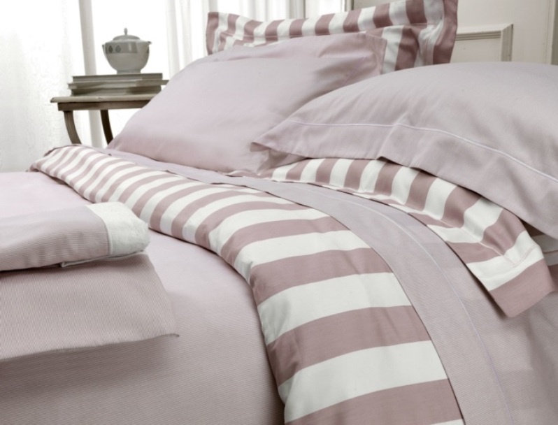 Постельное бельё Palombella Bund Rose Antique с принтом в виде полос | Posteleon.ru
