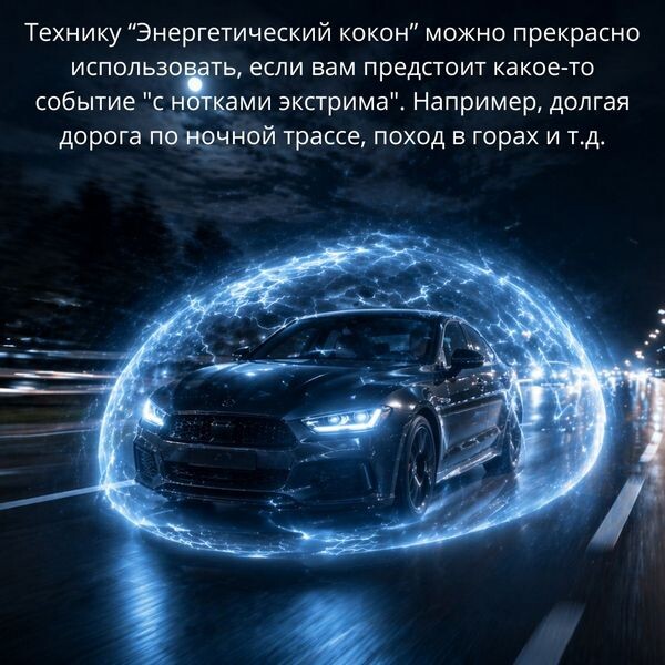 Технику "Энергетический кокон" можно использовать, если вам предстоит какое-то событие "с нотками экстрима". 