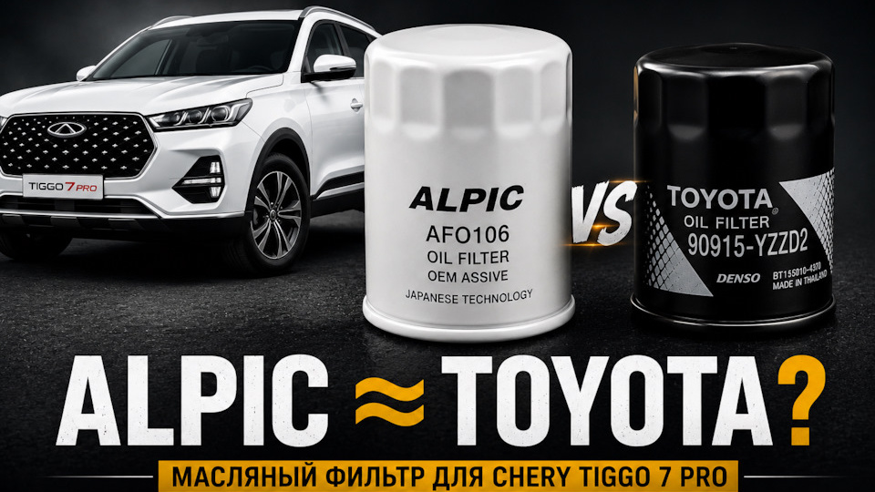 Масляный фильтр ALPIC AFO106 для Chery Tiggo 7 Pro: Распил и проверка заявления о схожести с Toyota