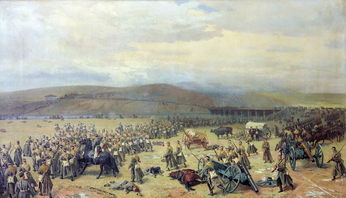 Последний бой под Плевной 28 ноября 1877 года. Художник Николай Дмитриевич Дмитриев-Оренбургский 1889.