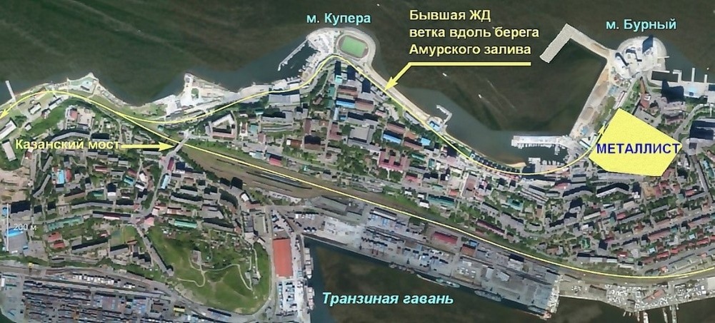                           Местоположение бывшего завода "Металлист" на карте Эгершельда