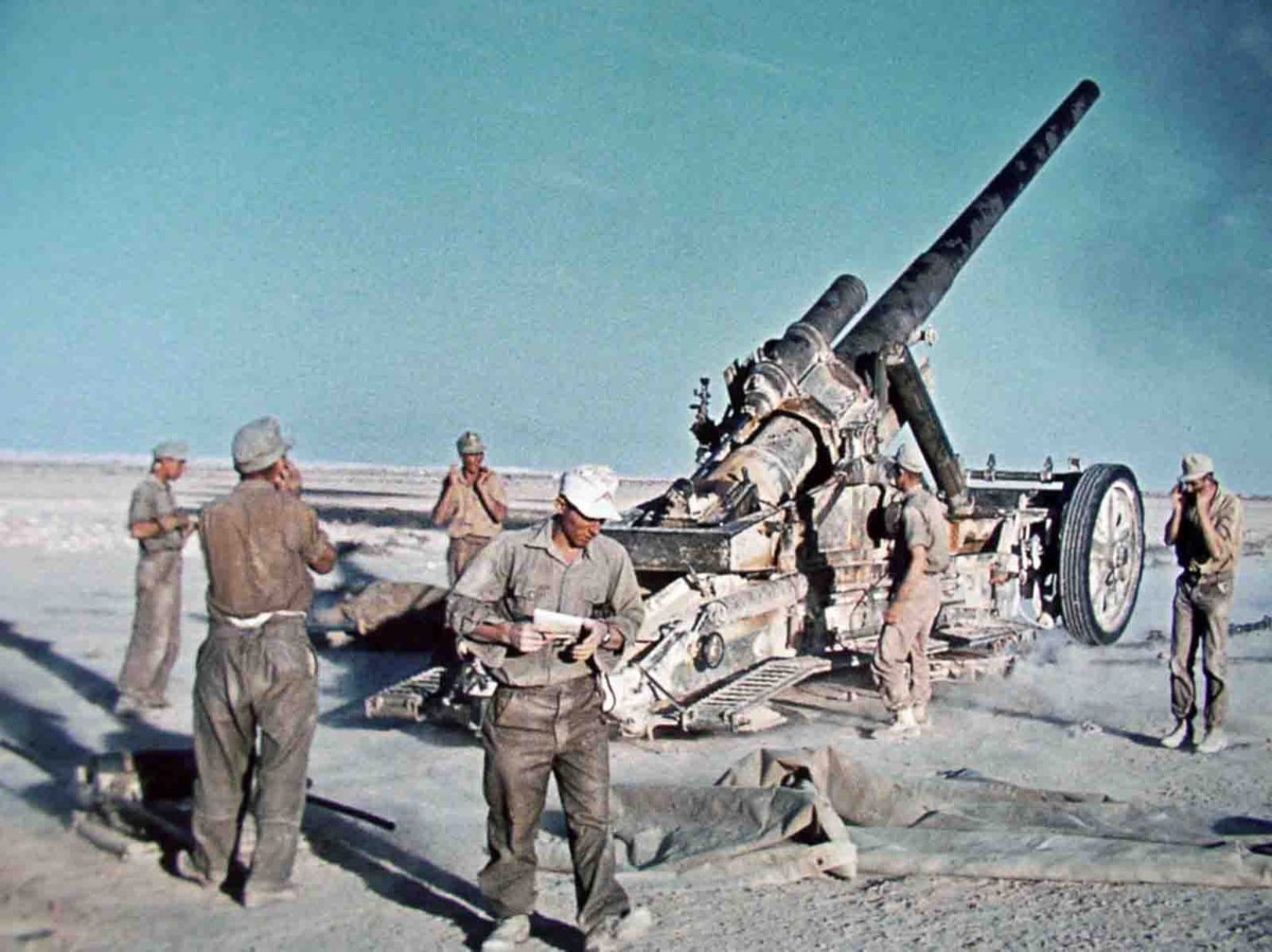 17 cm Kanone 18 в Северной Африке.