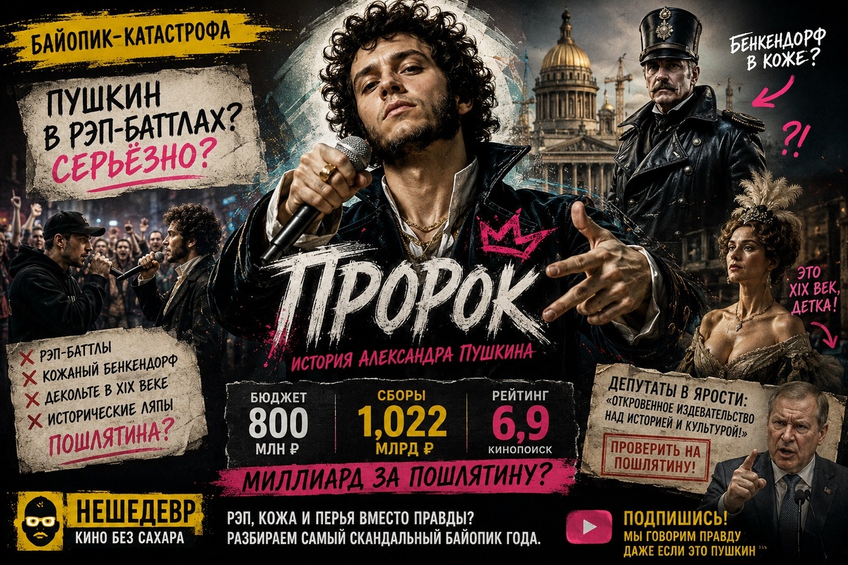 «Пророк. История Александра Пушкина» стал одним из самых обсуждаемых российских фильмов 2025 года благодаря необычному сочетанию биографии поэта, рэп-культуры и спорных исторических интерпретаций.