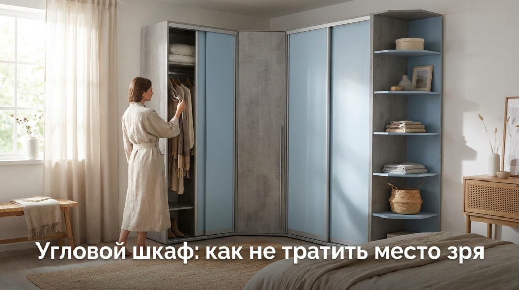    Вариант современной планировки угловой зоны в прихожей с использованием функционального шкафа. MDKUHNY