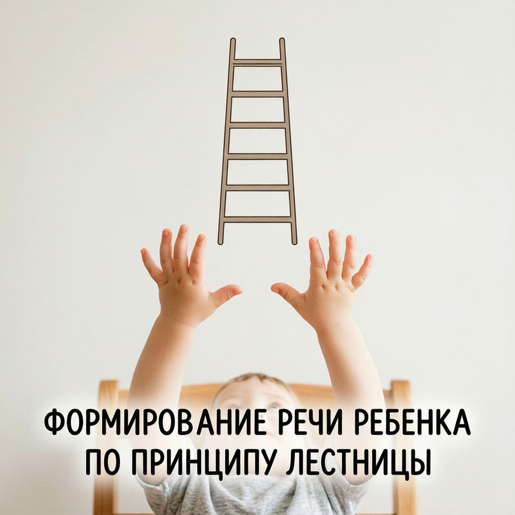 Формирование речи у ребенка происходит поэтапно. И этот процесс можно сравнивать с лесенкой, по которой ступенька за ступеньку проходит становление речевой функции.