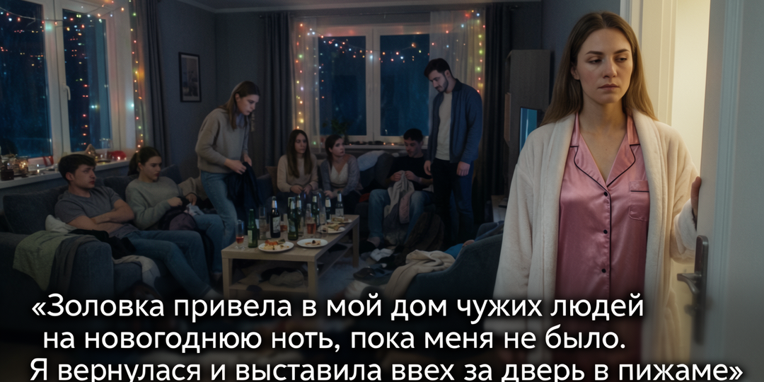 Золовка привела в мой дом чужих людей на новогоднюю ночь, пока меня не было. Я вернулась и выставила всех за дверь в пижаме