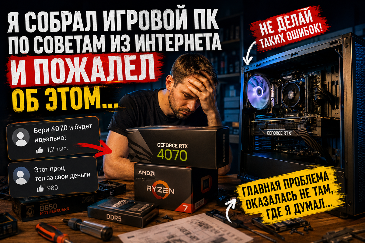 Я собрал игровой ПК по советам из интернета и пожалел об этом. Главная проблема оказалась совсем не в деньгах
