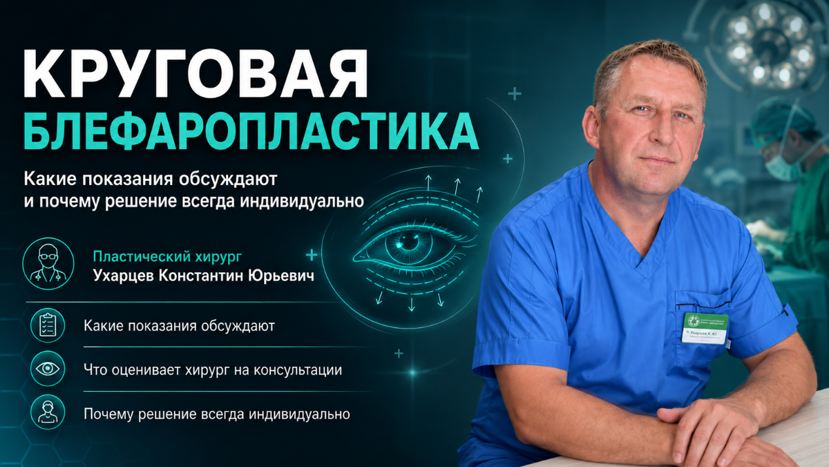 Круговая блефаропластика,  Ухарцев Константин Юрьевич, пластический хирург