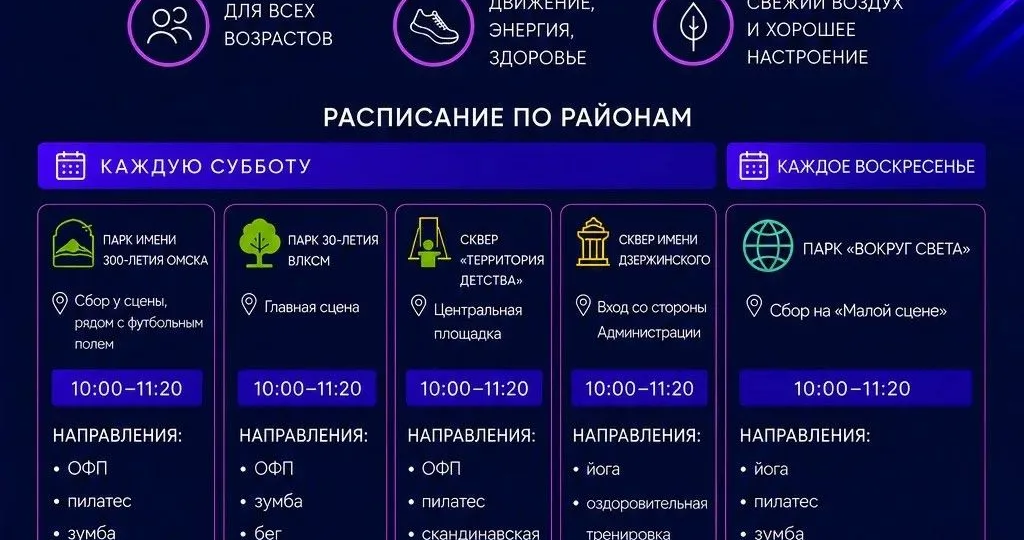 В Омске стартуют бесплатные тренировки на свежем воздухе
