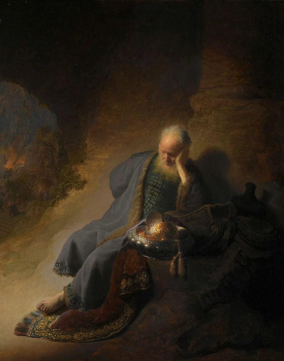 Рембрандт ван Рейн, Иеремия, скорбящий о падении Иерусалима, 1630