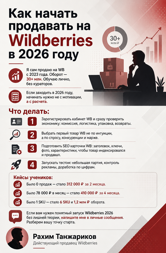    Как начать продавать на Wildberries в 2026: пошаговый гид от практика KMK Рахим Танжариков